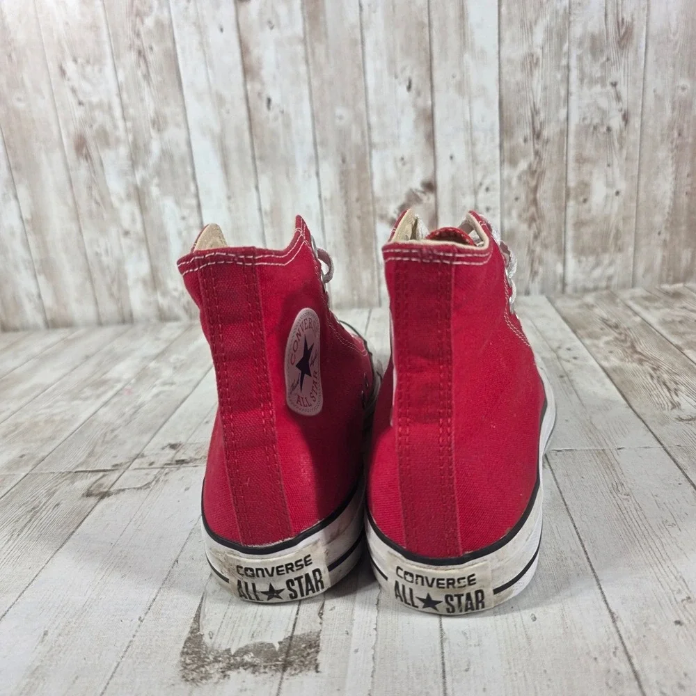 Converse Chuck Taylor All Star High Top Red Canvas Sneakers Womens 7 Mens 5 - Picture 3 of 8